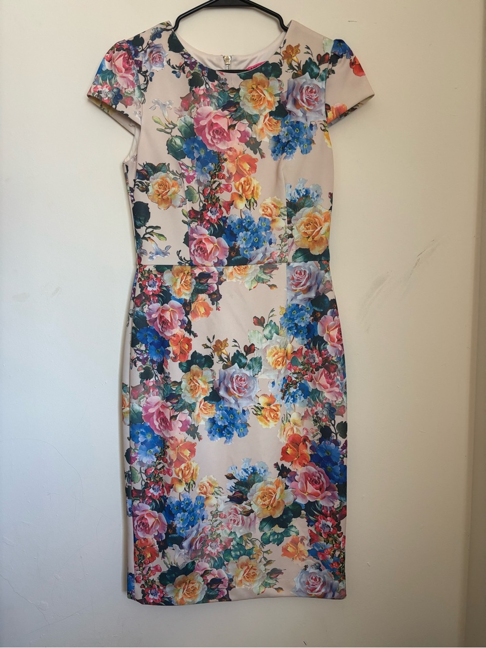Betsey Johnson Floral Sheath Midi Dress Size 6 Multicolor - Picture 2 of 10